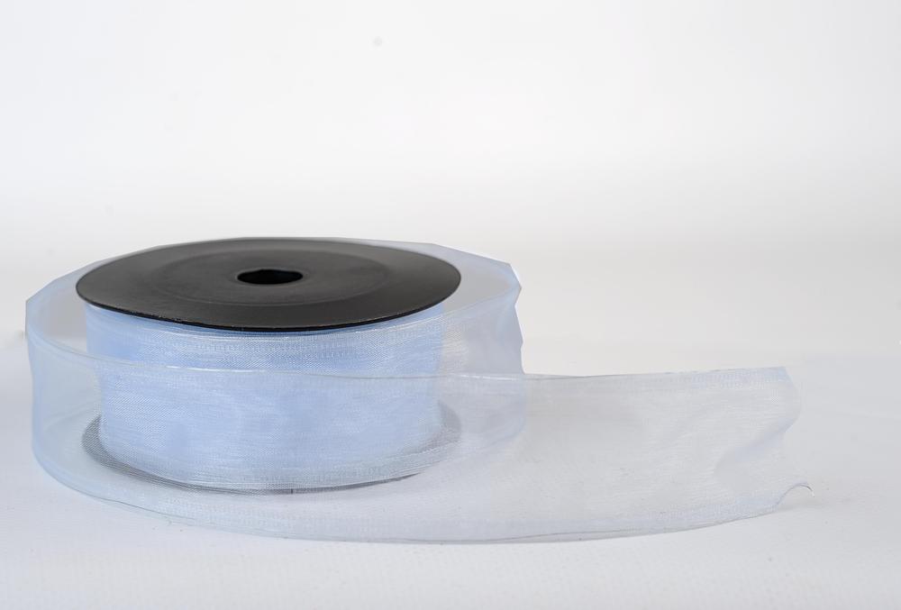 Stuha organza UNI,  4cm x 10m, modrá sv. 62