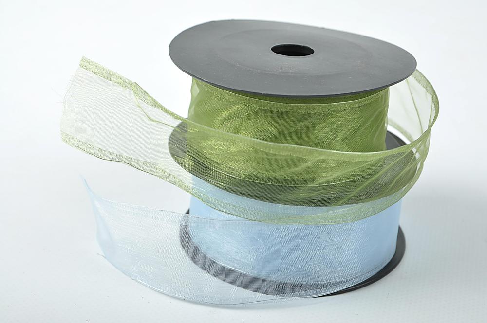 Stuha organza UNI,  4cm x 10m, hnědá 5101