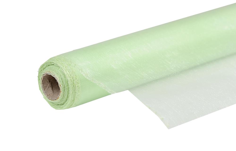 Role organza uni  14,5cm x 10m, zelená světlá 27