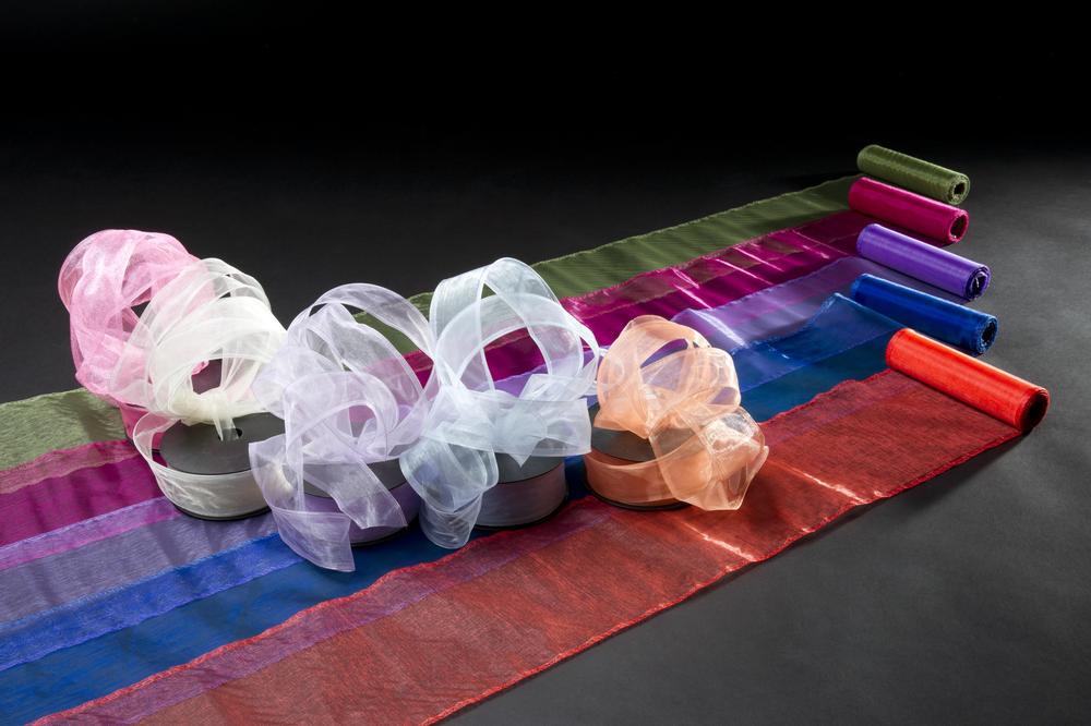 Role organza uni  14,5cm x 10m, modrá 68