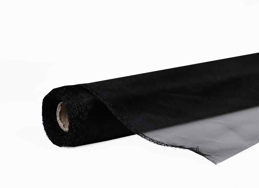 Role organza uni  14,5cm x 10m, černá 96