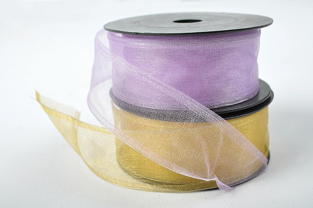 Stuha organza SNOW,  4cm x 9,1m, červená 5139