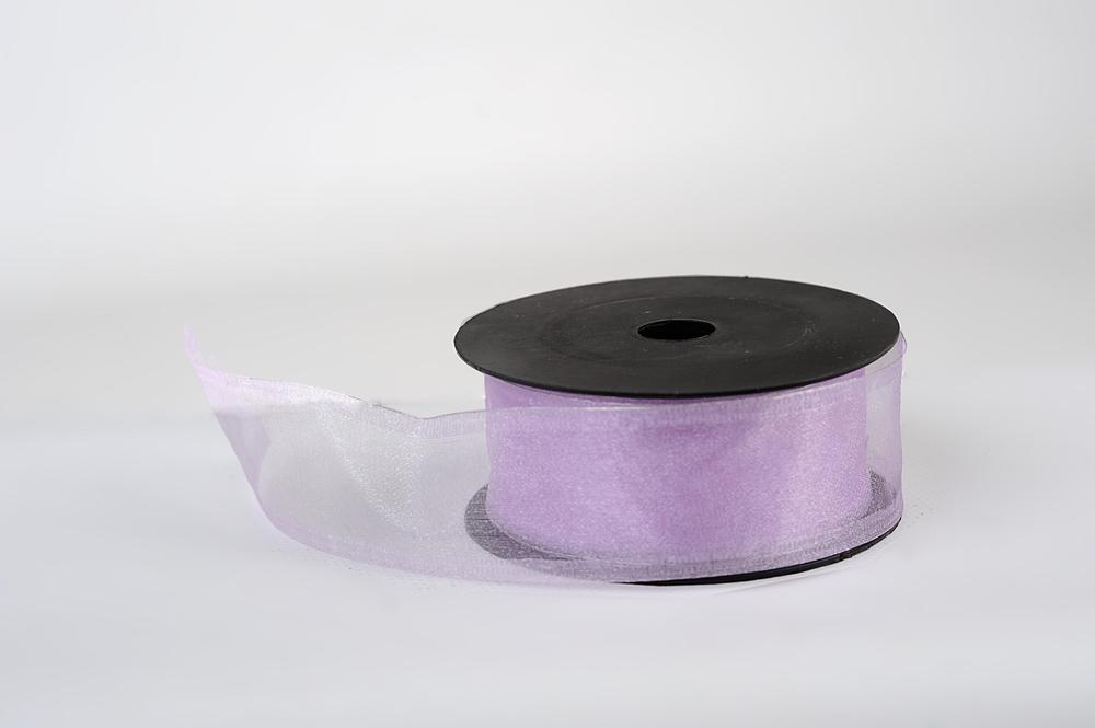 Stuha organza SNOW,  4cm x 9,1m, fialová sv. 5029