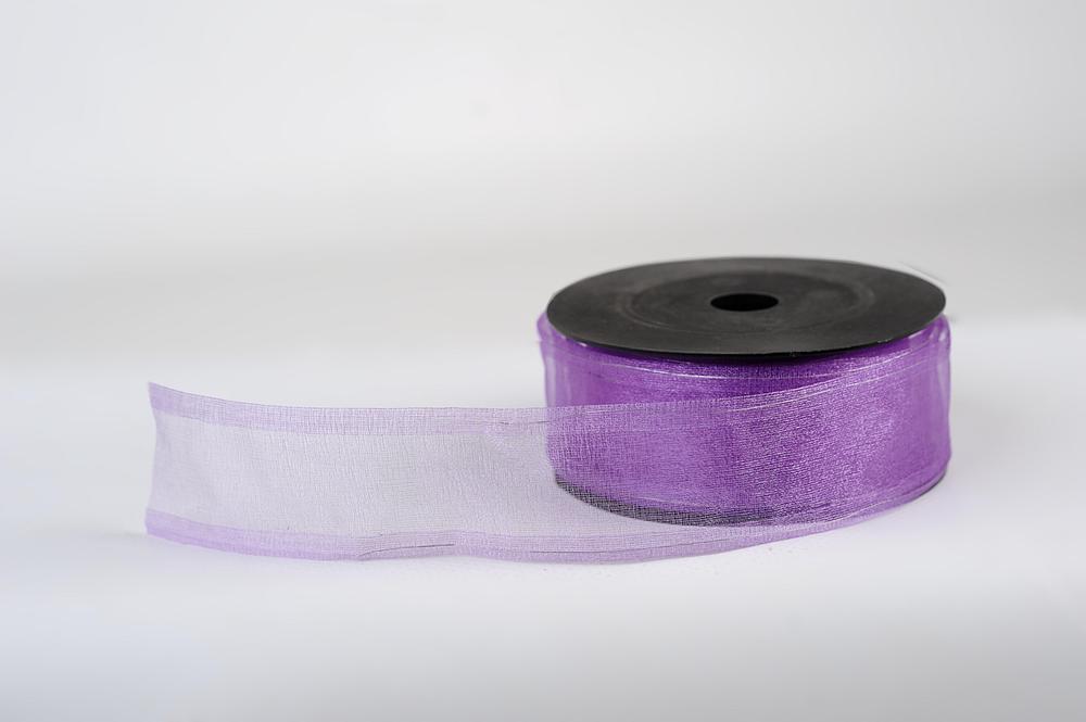 Stuha organza SNOW,  4cm x 9,1m, fialová tm. 5128