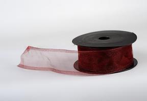 Stuha organza SNOW,  4cm x 9,1m, vínová 5091