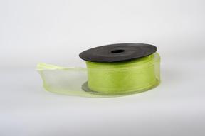 Stuha organza SNOW,  4cm x 9,1m, zelená sv. 5072