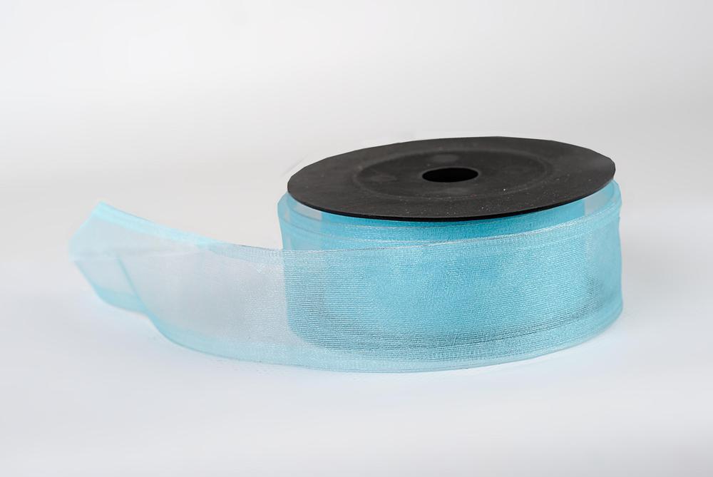 Stuha organza SNOW,  4cm x 9,1m, tyrkys 5155