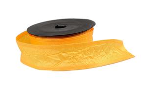 Stuha textilní mačkaná,  4cm x 9,1m, oranžová 117