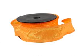 Stuha textilní mačkaná,  4cm x 9,1m, mandarinka 49