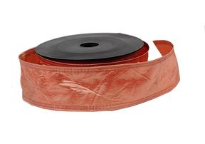 Stuha textilní mačkaná,  4cm x 9,1m, měděná 93