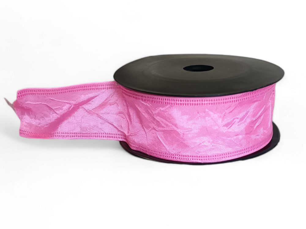 Stuha textilní mačkaná,  4cm x 9,1m, modrá tm. 103