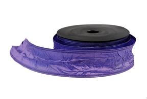 Stuha textilní mačkaná,  4cm x 9,1m, fialová 59
