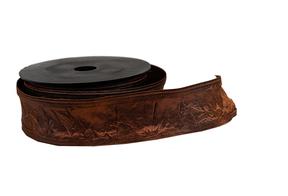 Stuha textilní mačkaná,  4cm x 9,1m, hnědá 88