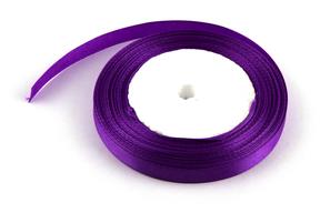 Stuha satén,  1cm x 23m, fialová 87