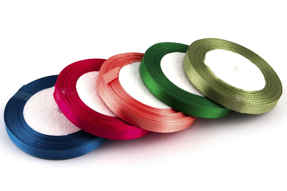 Stuha satén,  1cm x 23m, zelená sv. 170