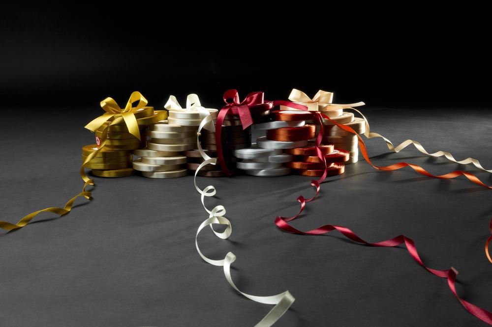 Stuha satén,  4cm x 23m, fialová 87