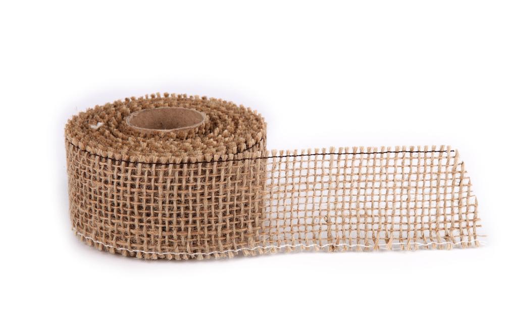 Stuha juta jemná,  5cm x 5m, přírodní 01
