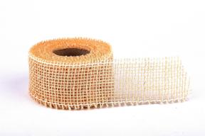 Stuha juta jemná,  5cm x 5m, slonová 02