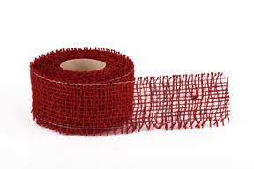 Stuha juta jemná,  5cm x 5m, bordó 09