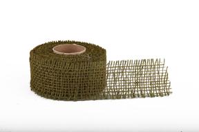Stuha juta jemná,  5cm x 5m, zelená 12