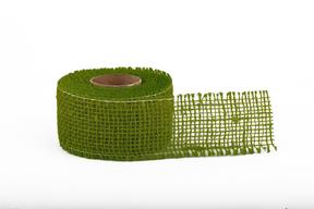 Stuha juta jemná,  5cm x 5m, zelená sv. 16