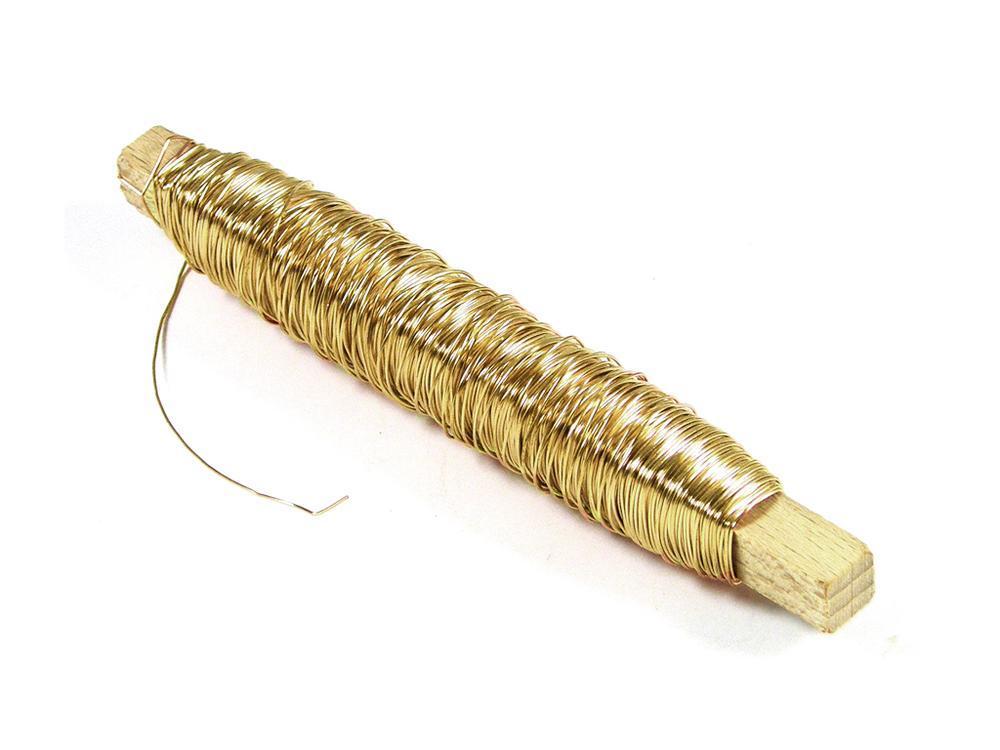 Drát na dřívku, 0,5 mm, 100 g, zlatá