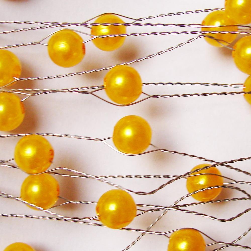 Perličky na drátku OASIS®, Ø  8 mm, žlutá