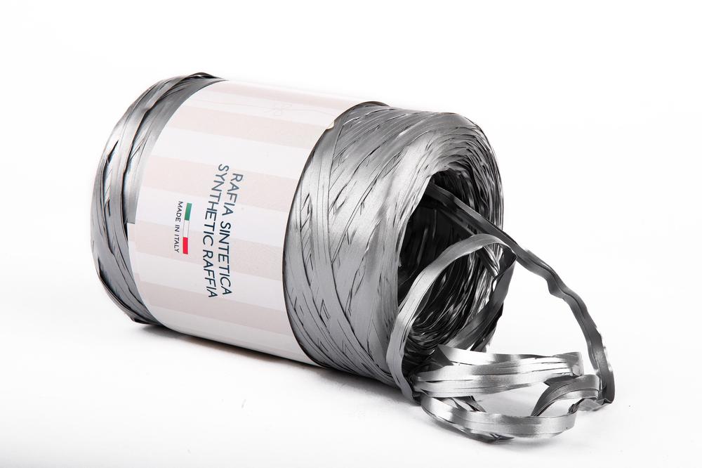 Poly raphia 6802 (matná) 5mm x 200m, stříbrná kovová 44