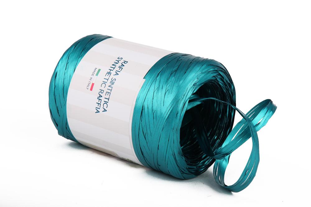 Poly raphia 6802 (matná) 5mm x 200m, modrá tyrkysová kovová 48