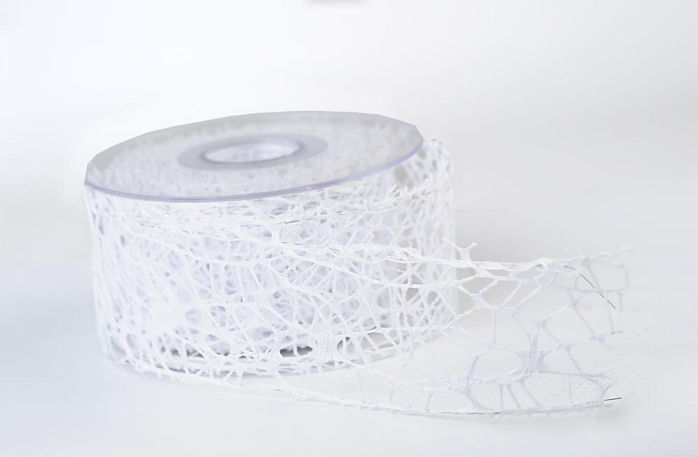Stuha big spider,  5cm x 9,1m, bílá 23