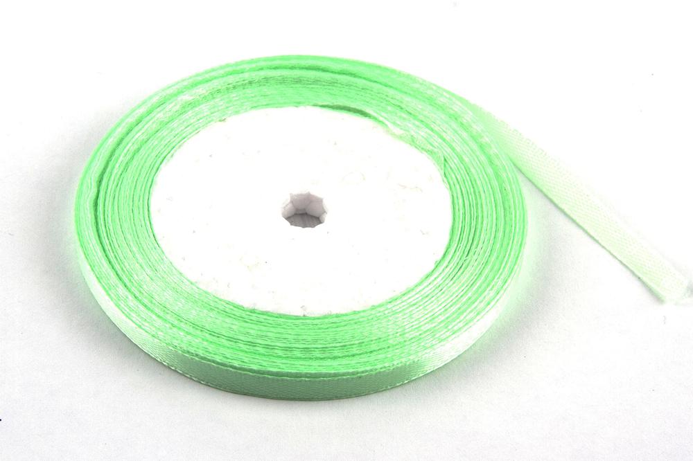 Stuha satén,  0,65cm x 23m, zelená sv. 170