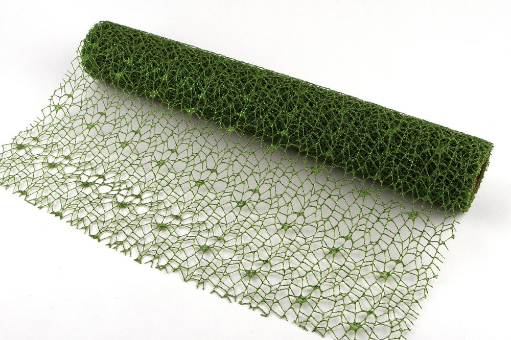 Role big spider glitter, 50cm x 4,6m, zelená tm. 13