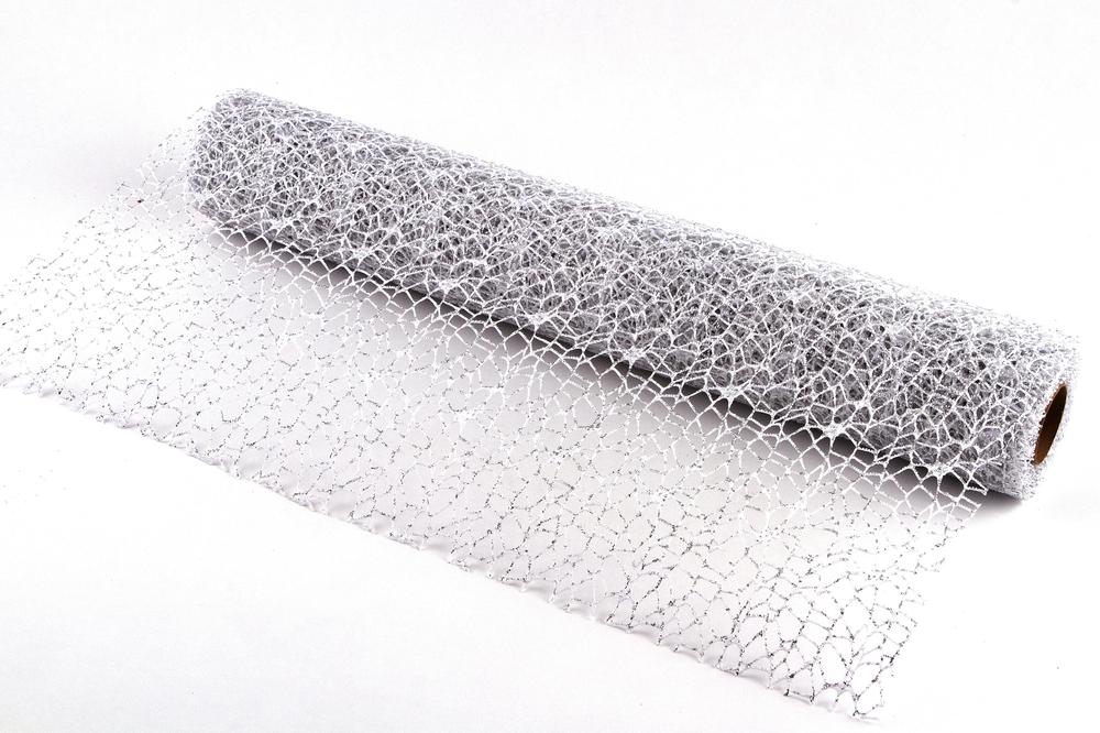 Role big spider glitter, 50cm x 4,6m, bílá 23