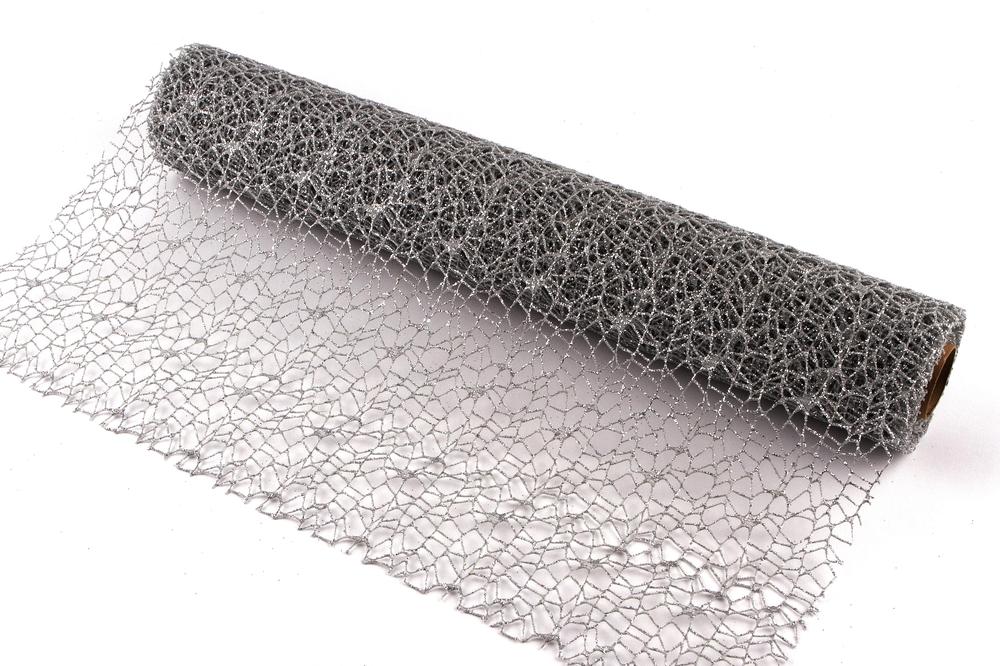 Role big spider glitter, 50cm x 4,6m, stříbrná 22