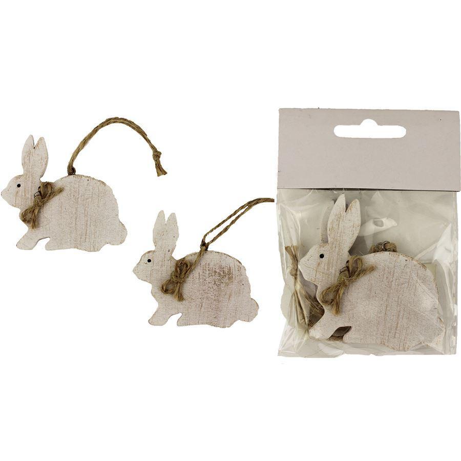 Zajíček dřevěný, 2ks D1041