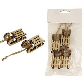 Sáňky přírodní, 4 ks 																																													