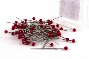 Špendlík dekorační 55mm, červená,  80 ks