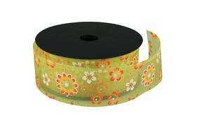 Stuha organzová květ 4cm x 9m KW02 106-ZELENÁ