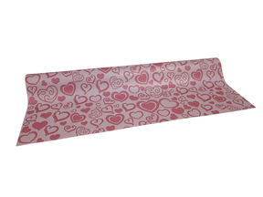 Role fólie 50cm x 9,1m, srdíčko, pudrová