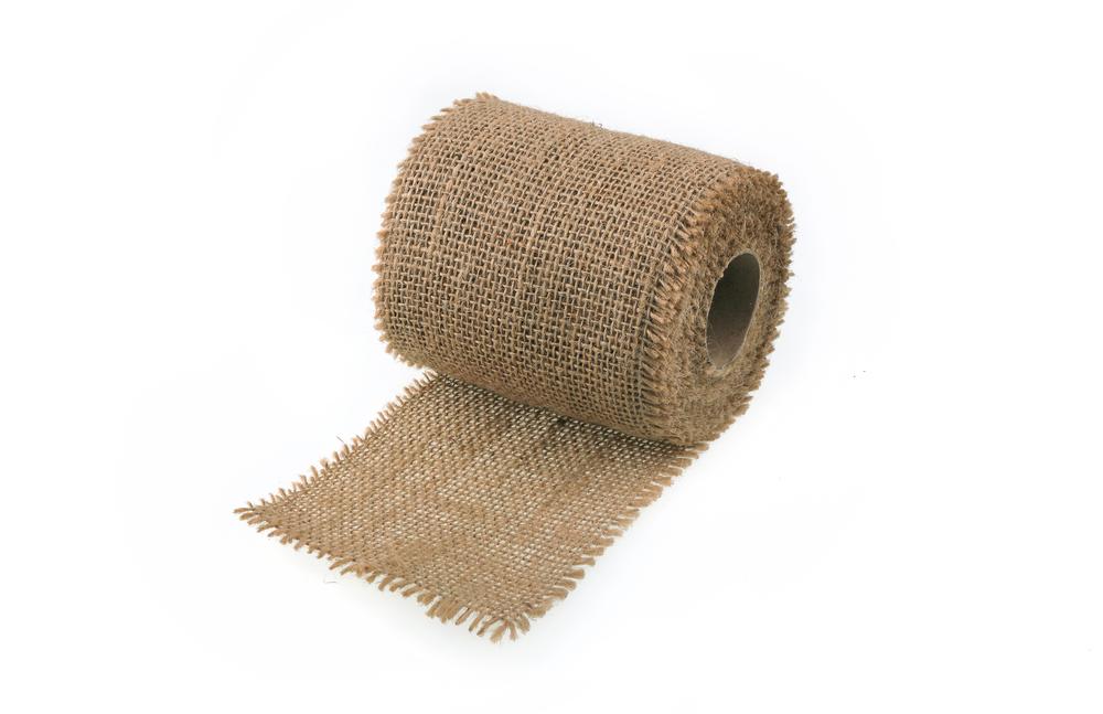 Stuha juta jemná, 10cm x 5m, přírodní