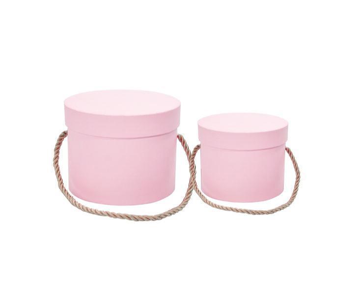 Flower box Ø 17cm + Ø 15cm, růžová světlá, set 2 ks