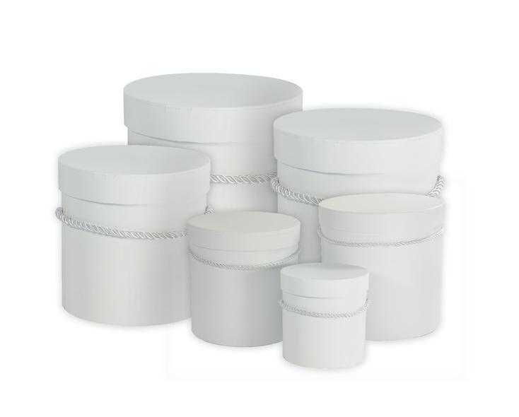 Flower box Ø 25/23/20/18/15/13cm, bílá, set 6 ks