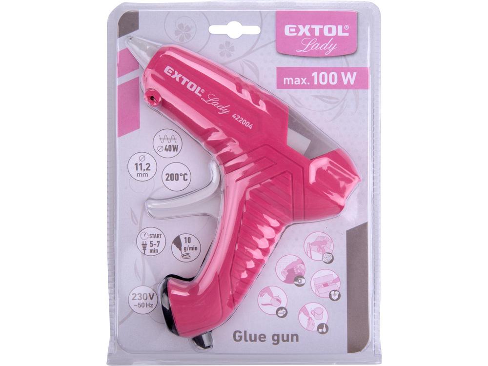 Pistole tavná lepící, 11 mm, 40 W, růžová, EXTOL LADY
