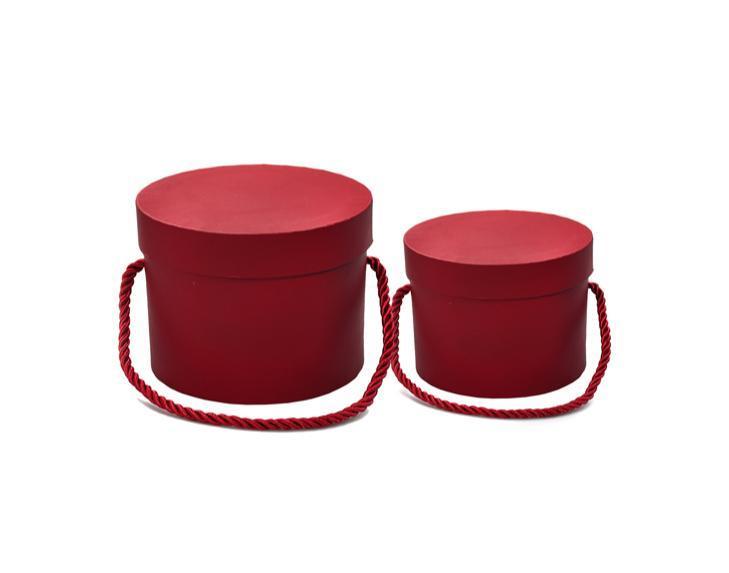 Flower box Ø 17cm + Ø 15cm, bordó, set 2 ks