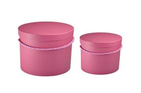 Flower box Ø 17cm + Ø 15cm, cherry, set 2 ks