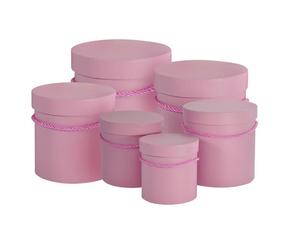 Flower box Ø 25/23/20/18/15/13cm, růžová, set 6 ks