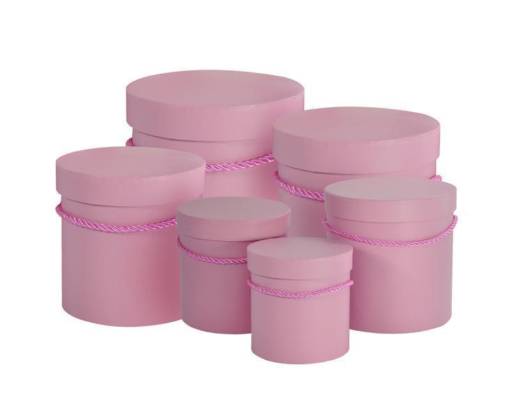 Flower box Ø 25/23/20/18/15/13cm, růžová, set 6 ks