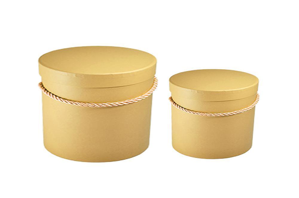 Flower box Ø 17cm + Ø 15cm, přírodní, set 2 ks