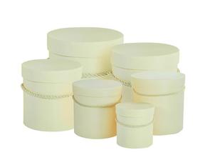 Flower box Ø 25/23/20/18/15/13cm, krémová, set 6 ks