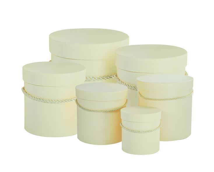 Flower box Ø 25/23/20/18/15/13cm, krémová, set 6 ks